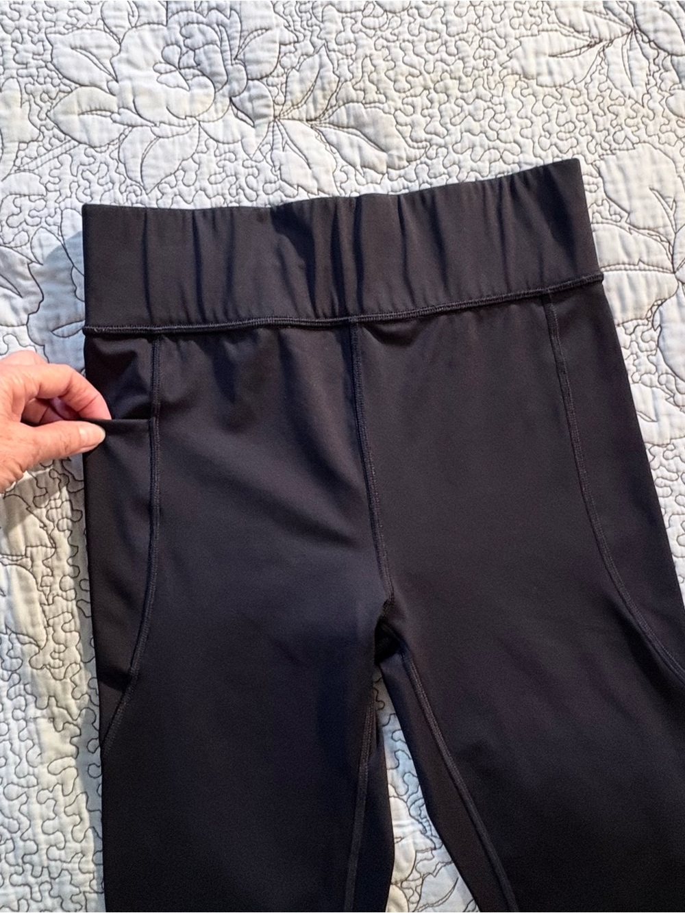 Savage X Fenty Sport High-Waist Pocket Leggings Black Logo Size L (12-14) 💚 - Picture 4 of 11